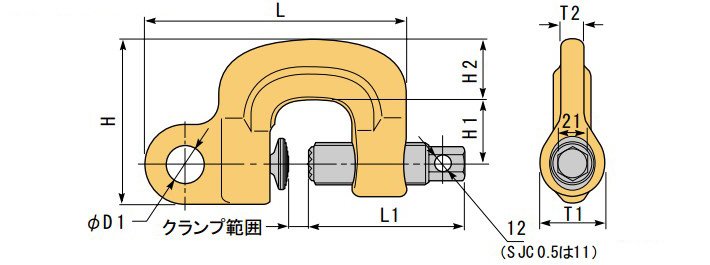 世霸SJC螺旋式鎖緊吊夾具結(jié)構(gòu)尺寸圖片 世霸SJC螺旋式鎖緊吊夾具結(jié)構(gòu)尺寸圖片