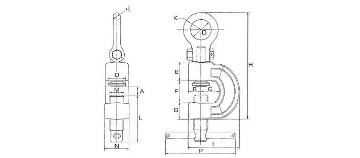 SRN型鷹牌螺旋式無傷鋼板鉗結構尺寸圖片 SRN型鷹牌螺旋式無傷鋼板鉗結構尺寸圖片