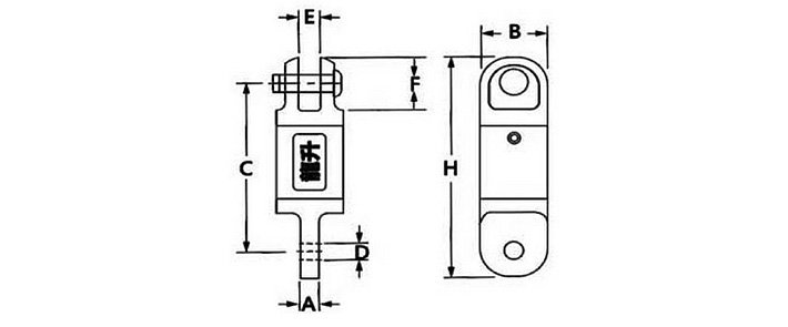 UU型萬(wàn)向起重接頭尺寸圖片