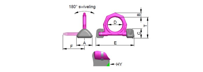 VRBS型路德焊接型吊環尺寸圖 VRBS型路德焊接型吊環尺寸圖