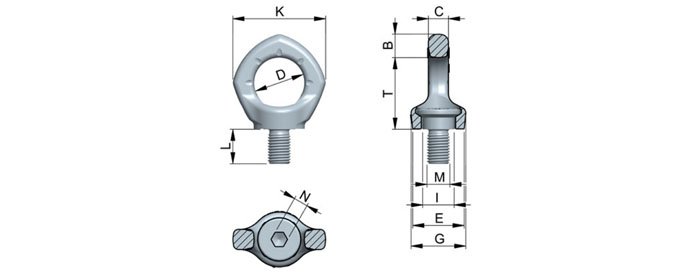 INOX-STAR不銹鋼旋轉吊環尺寸圖 INOX-STAR不銹鋼旋轉吊環尺寸圖