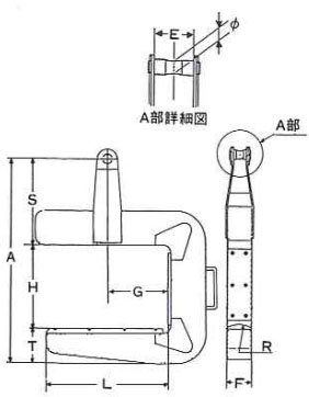 C型鷹牌線圈吊鉤尺寸圖 C型鷹牌線圈吊鉤尺寸圖