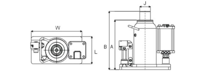 STH氣動液壓千斤頂尺寸圖 STH氣動液壓千斤頂尺寸圖