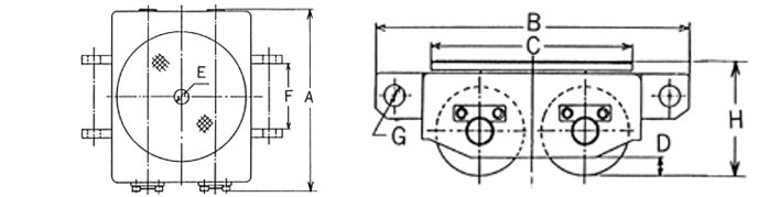 DUW-PS直行搬運(yùn)小坦克尺寸圖